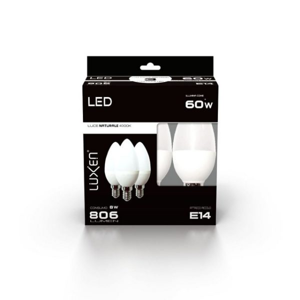CF3 LAMP.LED CANDELA 9W/60W E14 LUCE NATURALE 4000K 806LUMEN