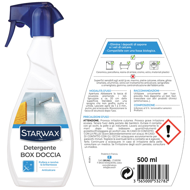 Starwax Detergente Box Doccia Anticalcare 500 Ml - Mondobrico