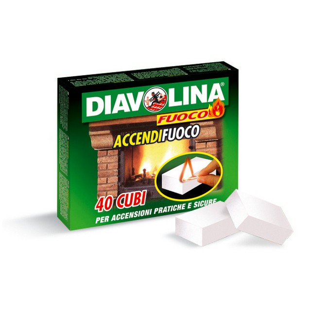 Diavolina Accendifuoco Confezione 40 Cubi - Mondobrico, Diavolina